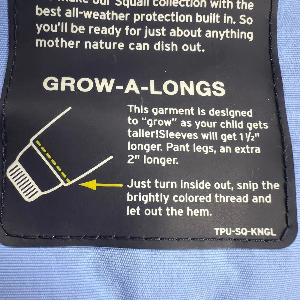 Lands' End Kids The Squall Insulated Winter Coat Grow Along Blue Size Large/14